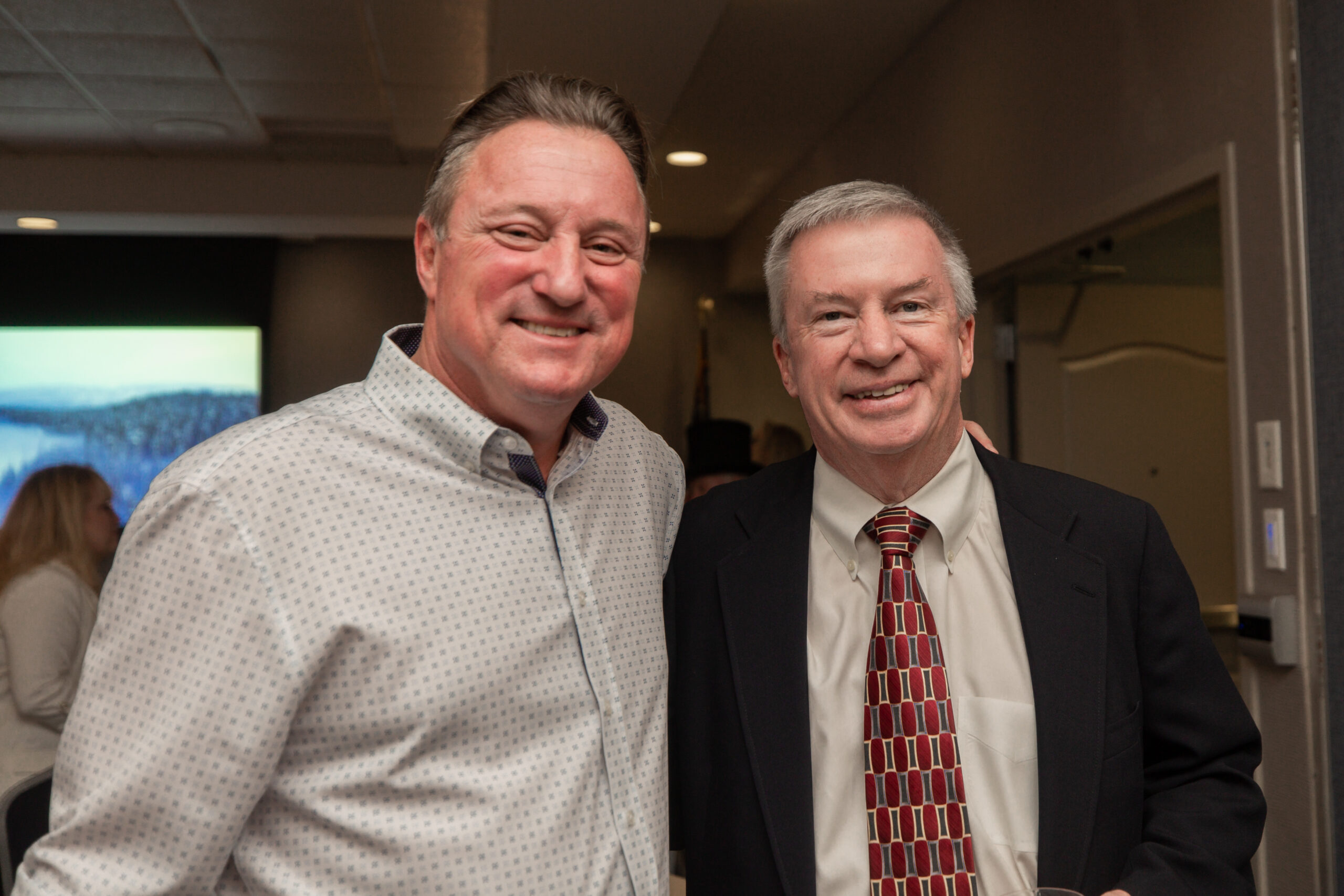 From right to left, Broker-in-Charge Jim Parker and Referral Agent Johnny Bryant