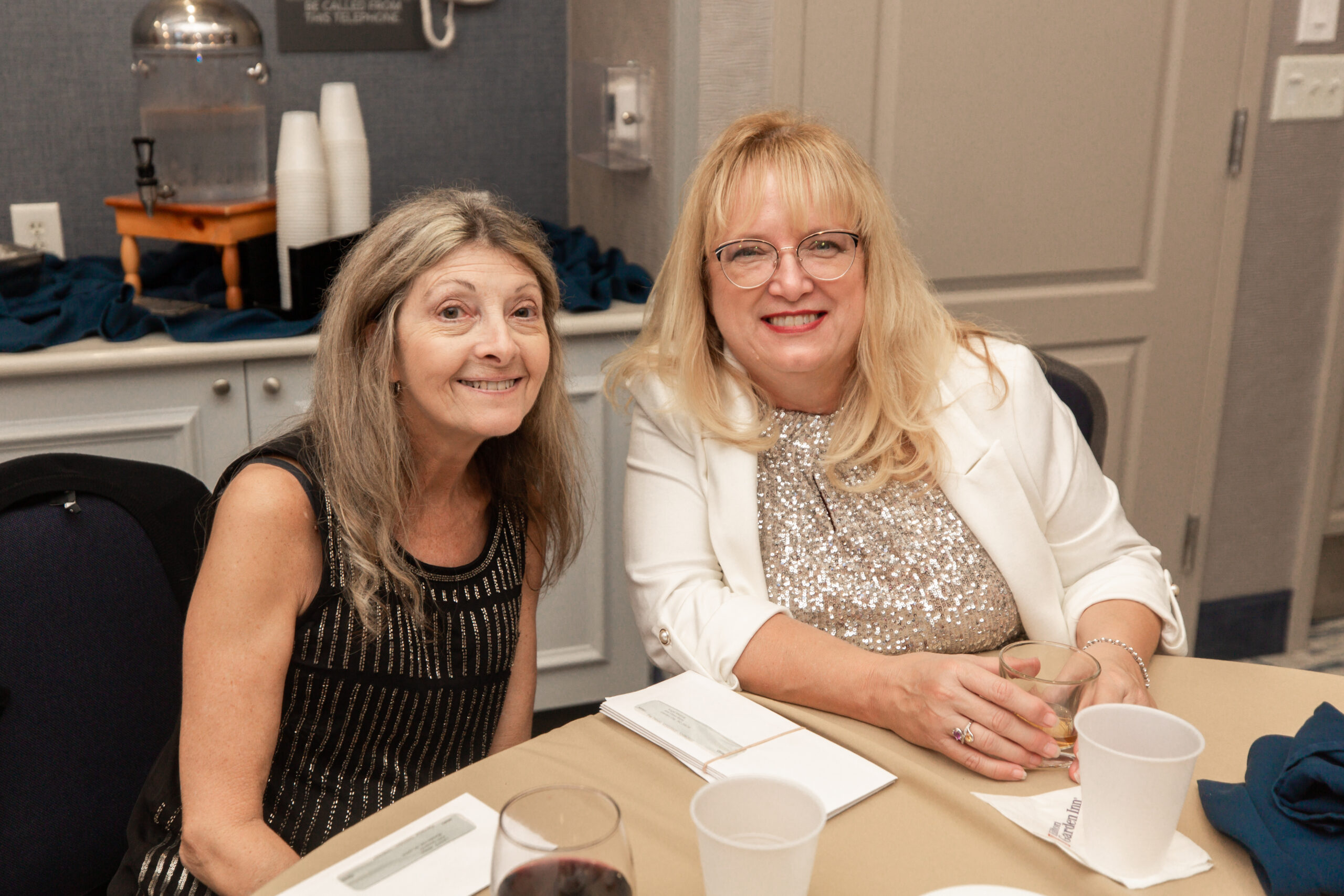 Accounting Team, Lynne Jessup and Lisa Bradford enjoying themselves at the Office Christmas party
